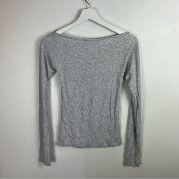 Joah Brown Square Neck Long Sleeve- pearl grey S/M - Picture 6 of 6